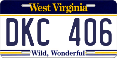 WV license plate DKC406
