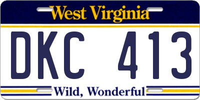 WV license plate DKC413