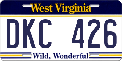 WV license plate DKC426