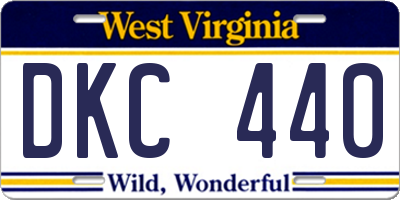 WV license plate DKC440