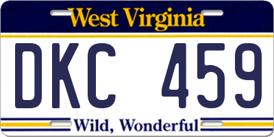 WV license plate DKC459