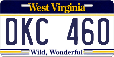 WV license plate DKC460