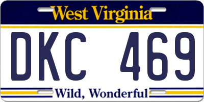 WV license plate DKC469