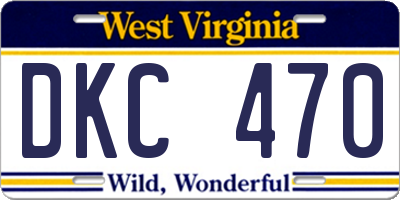 WV license plate DKC470
