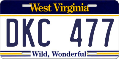 WV license plate DKC477