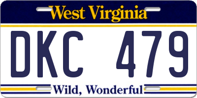 WV license plate DKC479