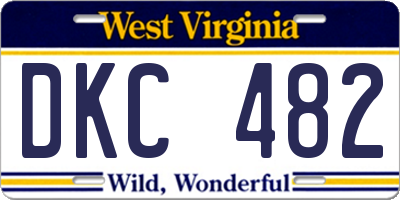 WV license plate DKC482
