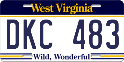 WV license plate DKC483