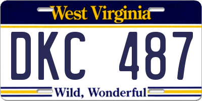 WV license plate DKC487