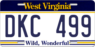 WV license plate DKC499