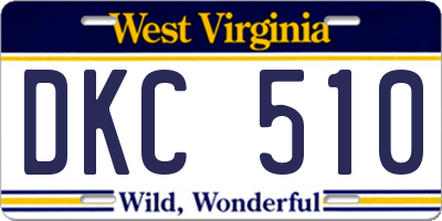 WV license plate DKC510