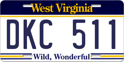 WV license plate DKC511