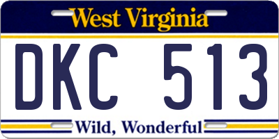 WV license plate DKC513