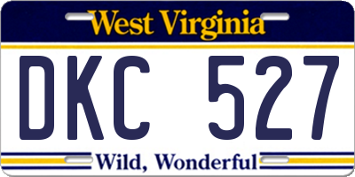 WV license plate DKC527