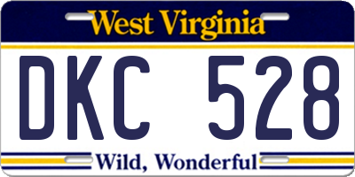 WV license plate DKC528