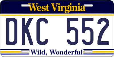 WV license plate DKC552