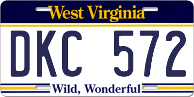 WV license plate DKC572