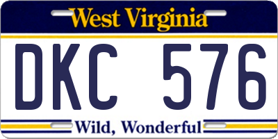 WV license plate DKC576
