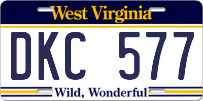WV license plate DKC577