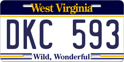 WV license plate DKC593