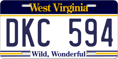 WV license plate DKC594