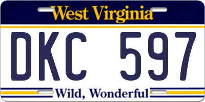 WV license plate DKC597