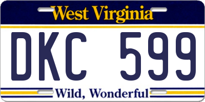 WV license plate DKC599
