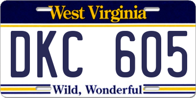 WV license plate DKC605