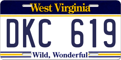 WV license plate DKC619