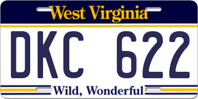 WV license plate DKC622