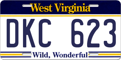 WV license plate DKC623