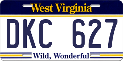 WV license plate DKC627