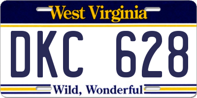 WV license plate DKC628