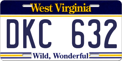 WV license plate DKC632