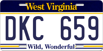 WV license plate DKC659