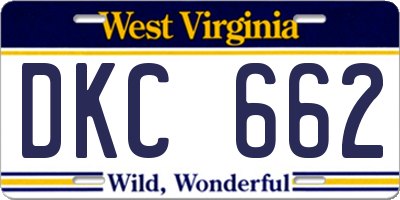 WV license plate DKC662