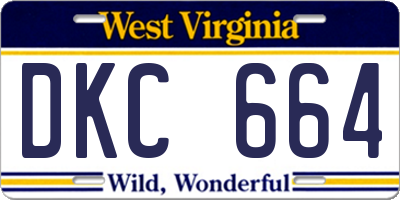 WV license plate DKC664