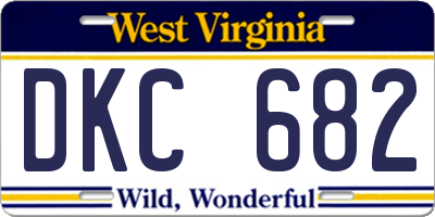 WV license plate DKC682