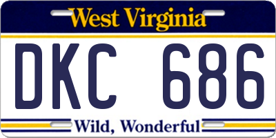 WV license plate DKC686