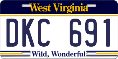 WV license plate DKC691