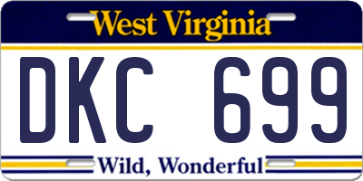 WV license plate DKC699
