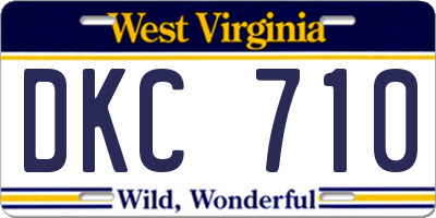 WV license plate DKC710