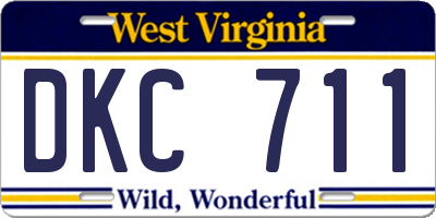 WV license plate DKC711