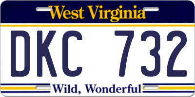 WV license plate DKC732