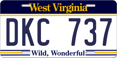 WV license plate DKC737