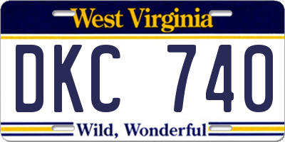 WV license plate DKC740