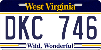 WV license plate DKC746