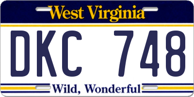 WV license plate DKC748