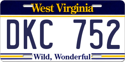 WV license plate DKC752