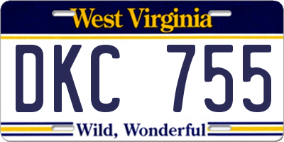 WV license plate DKC755